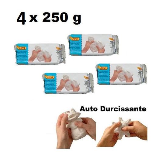 Jovi Lot De 4 Mini Pâte À Modeler Professionnelle Durcissante Blanche, 1kg, Sculpture
