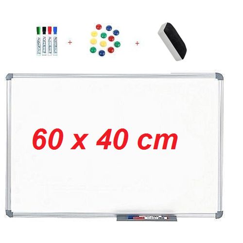 Express Tableau Magnétique Blanc Petit 60 X 40 Cm+4 Feutres Effaçables+brosse+10 Aimants