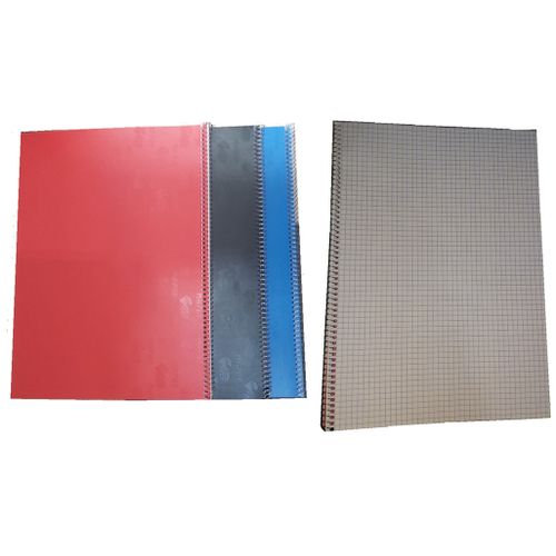 3 Cahiers Economiques Plastifié Spiral 140 Pages Petits Carreaux 70g Format A4