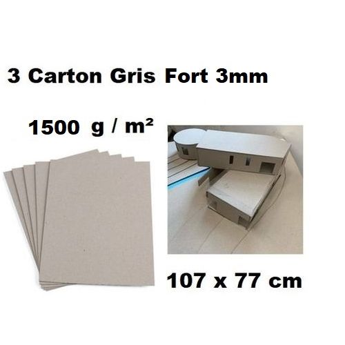 3 Cartons Gris 3mm,107x77cm - maquette, architecture, art
