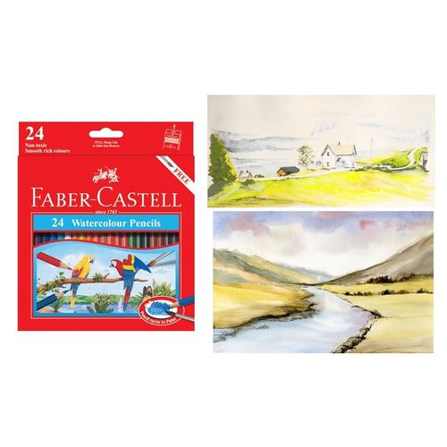 24 Crayons De Couleurs Aquarelles