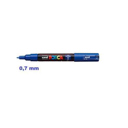 Marqueur Pc-1m Conique, pointe Extra Fine 0,7mm - bleu Foncé