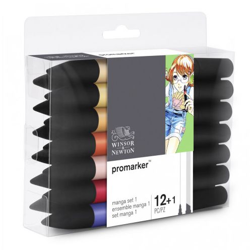 Set de 12 Pro-marqueurs + Mélangeur -  Dessin Manga S1
