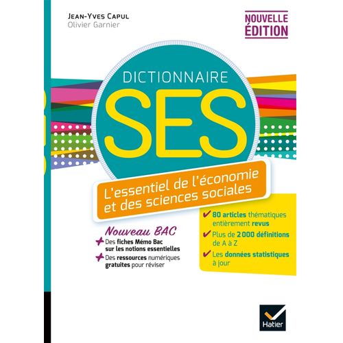 Dictionnaire Ses Édition 2020 : Conforme Au Nouveau Bac 