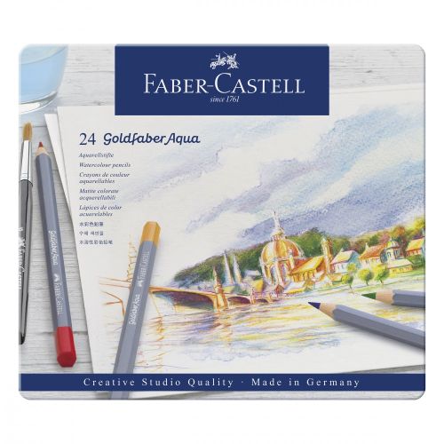 Faber Castel Boite Métallique 24 Crayons De Couleur Aquarellables Goldfaber Aqua, Mine 3,3 Mm thumbnail 3