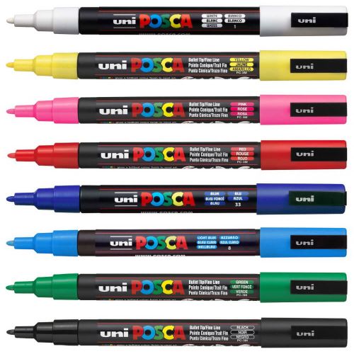 Lot 8 Marqueurs Pc-3m Pointe 1,3 Mm – Couleurs Populaires