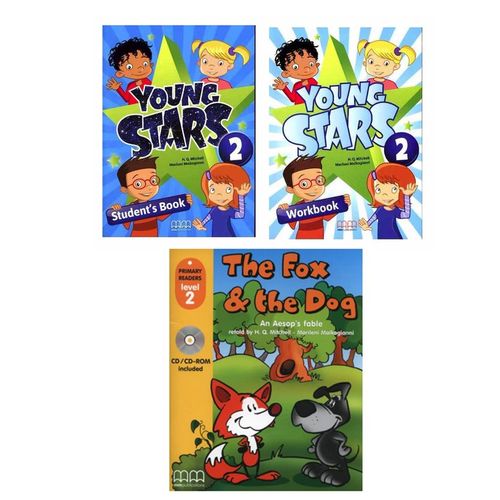 Pack Anglais Scolaire Young Stars Niveau 2: Manuel Student book + Cd 