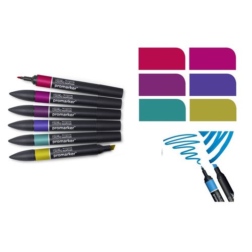 Set Economique 6 Pro-marqueurs Couleurs Plus Riches : Pack Promarker Tons Riche
