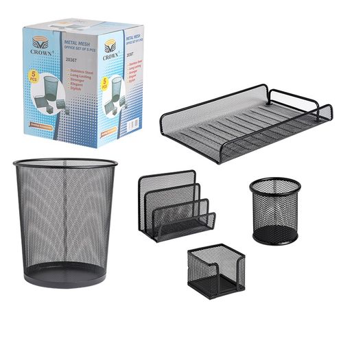 Set De 5 Accessoires Rangement Bureau En Métal