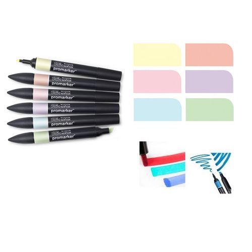 Set De 6 Promarker Pastel – Pack Économique De Marqueurs Couleur Pastel