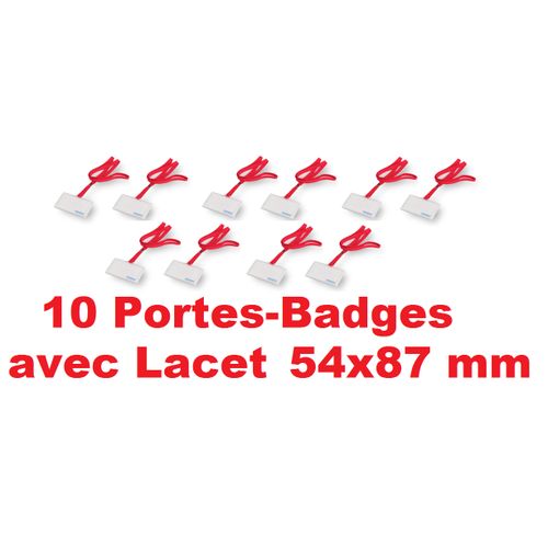 10 Portes-badges Avec Lacet Rouge & Carte D'identité