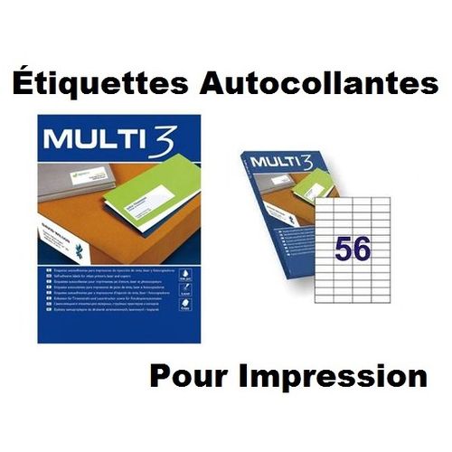 Étiquettes Adhésives Pour Impression Multi 3 Blanches - 5600 Unités