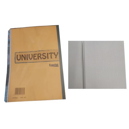 Cahier Spiralé A4 240 Pages Petits Carreaux 70g Plastifié