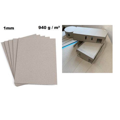Lot 5 Cartons Gris 1 Mm 50x65 Cm – Flexible, Découpe Facile, Maquette Et Art