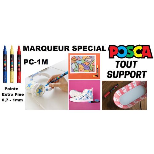 3 Marqueurs Artiste Tri-color Pc-1m Conique Extra Fine Pointe 0,7mm