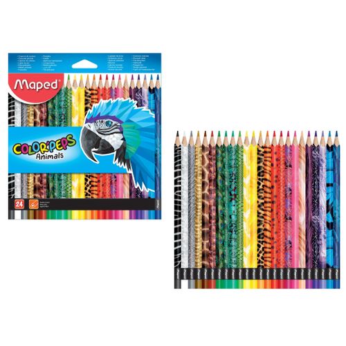 Pack De 24 Crayons De Couleur Triangulaires Colorpeps Animals