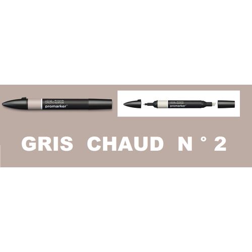 Promarker Gris Chaud - Double Pointe Précision