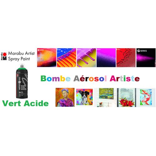 Bombe Peinture Aérosol Artist Spray Vert Acide – Acrylique Adaptée thumbnail 4