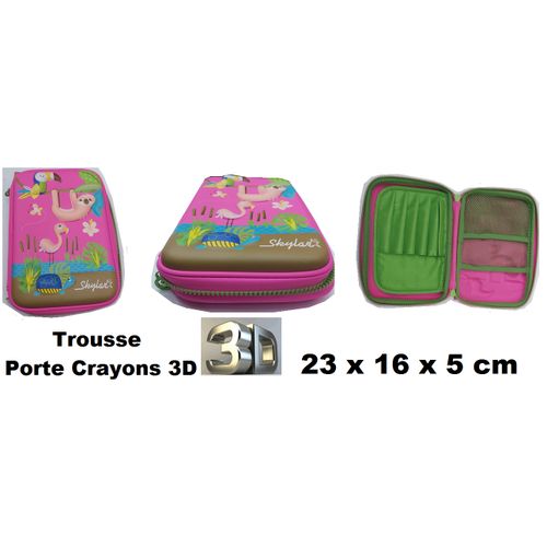 Trousse 3d Animal Land Grande Capacité – 23×16×5 Cm, Solide