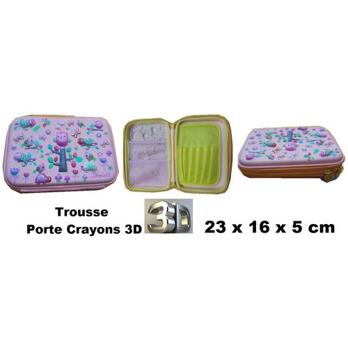 Trousse 3d Animal Paradis Grande Capacité – 23×16×5 Cm, Solide