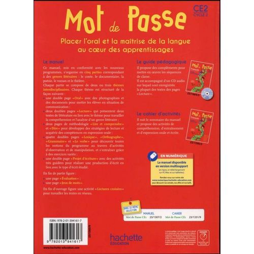 Français CE2 Cycle 2 “Mot de Passe”, manuel élève de maîtrise de la langue