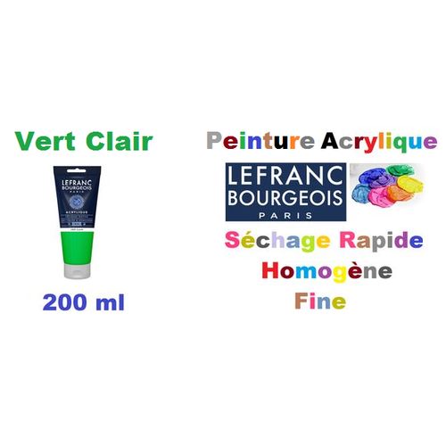 Peinture acrylique fine vert clair, séchage rapide et onctueuse