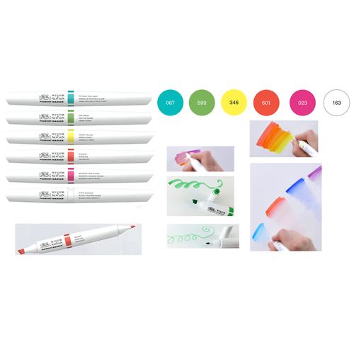 Lot de 6 Marqueurs Pigmentés Couleurs Vibrantes Encre Haute Technologie Spectre Éclatant