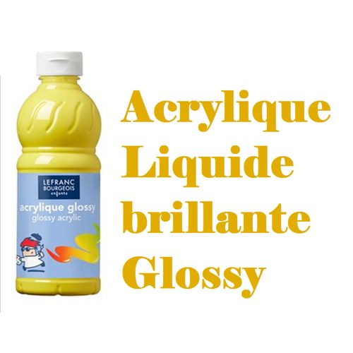 Acrylique Liquide Brillante Glossy - Aspect Vernis 500ml - Jaune