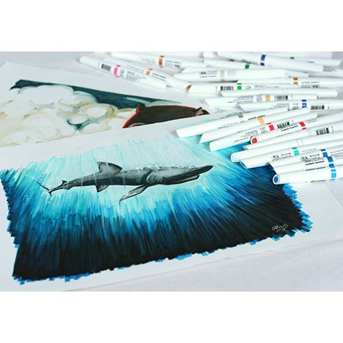 Lot de 6 Marqueurs Pigmentés Couleurs Vibrantes Encre Haute Technologie Spectre Éclatant thumbnail 3