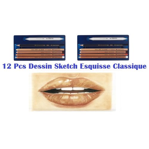 Set Dessin 12 Pièces Sketch Esquisse Classique Artistes Et Amateurs