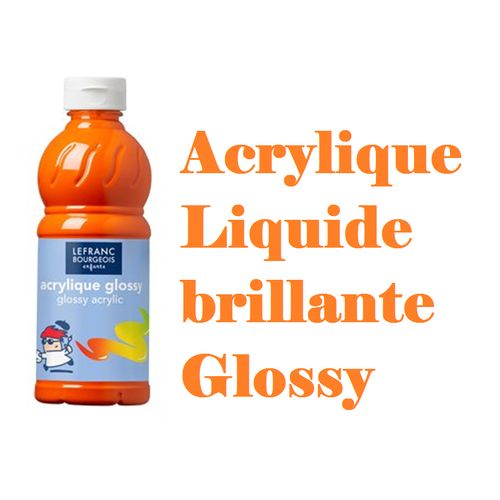 Peinture Acrylique Liquide Brillante 500 Ml Orange Effet Vernis Haute Brillance