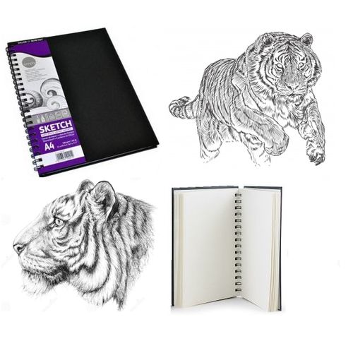 Carnet De Dessin Croquis A4 100 G – 54 Feuilles, Couverture Rigide