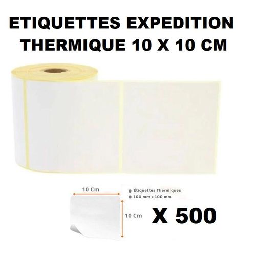Rouleau De 500 Étiquettes Thermique 100 X 100 Mm
