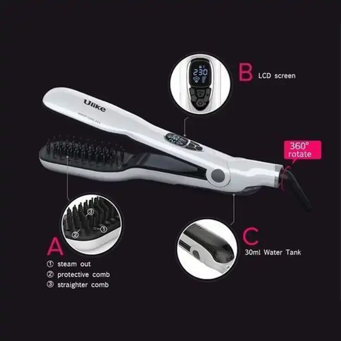 Peigne Lisseur À Vapeur - Brosse Professionnelle - 230°c - Céramique Ionique