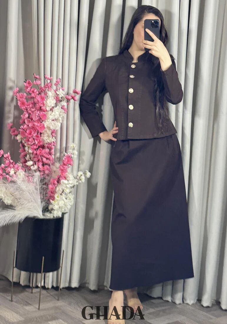 Ensemble Veste Ave Jupe En Marron