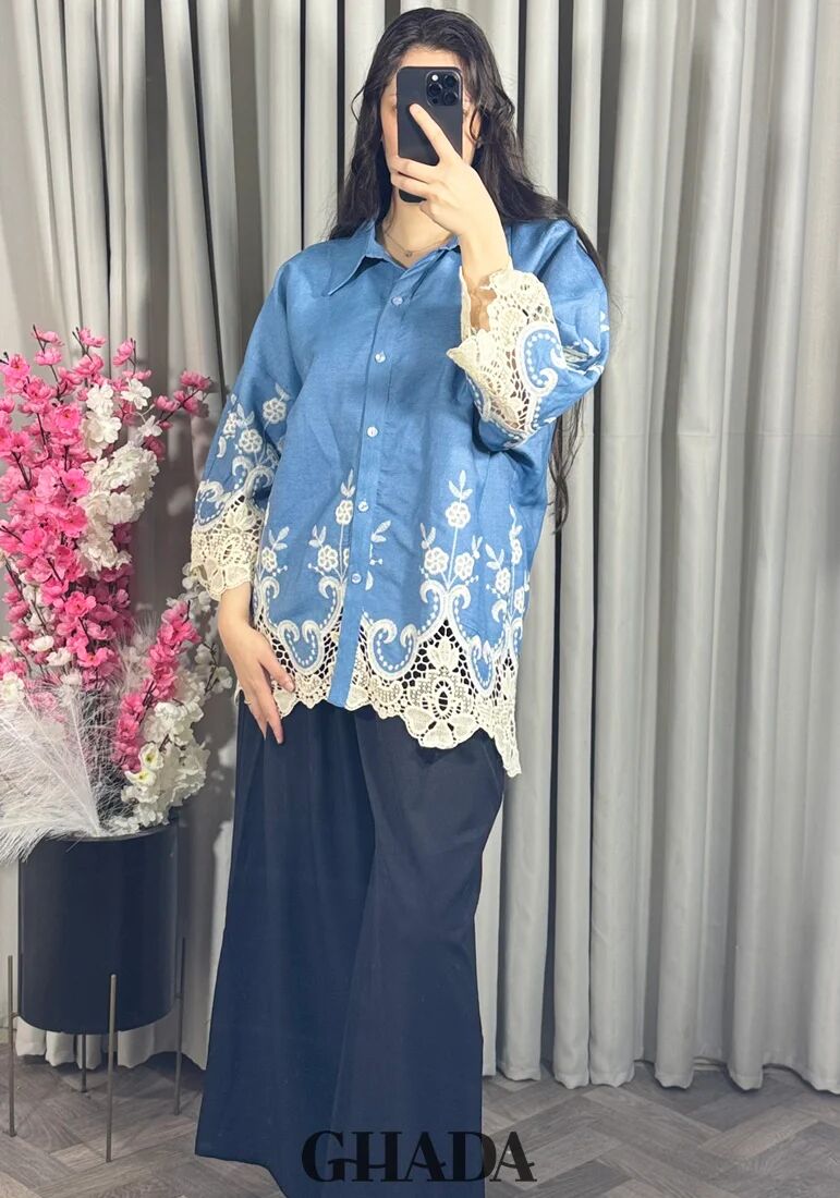 Chemise En Denim Avec Broderie Anglaise thumbnail 2