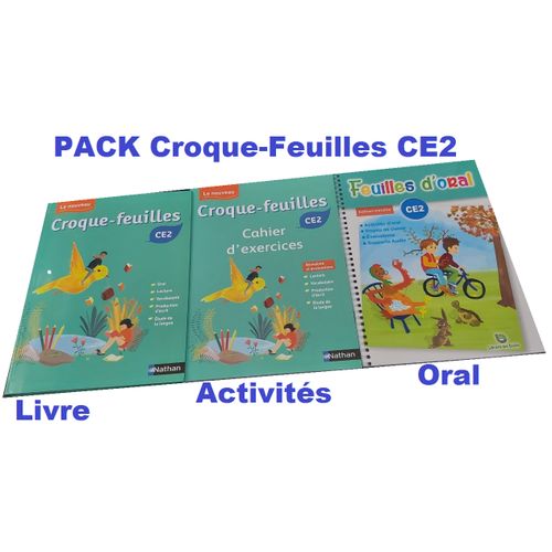 Croque-feuilles Ce2 Français Pack Complet : Manuel + Cahier Dactivité + Fichier Feuilles Doral