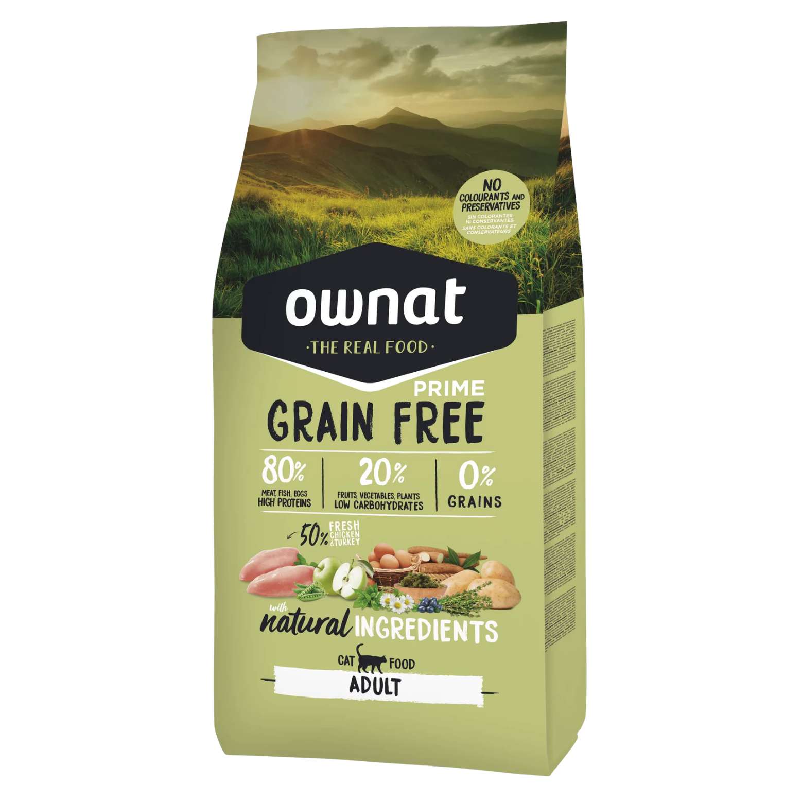 Ownat Grain Free Prime Adult Pour Chats 3 Kg | 8 Kg