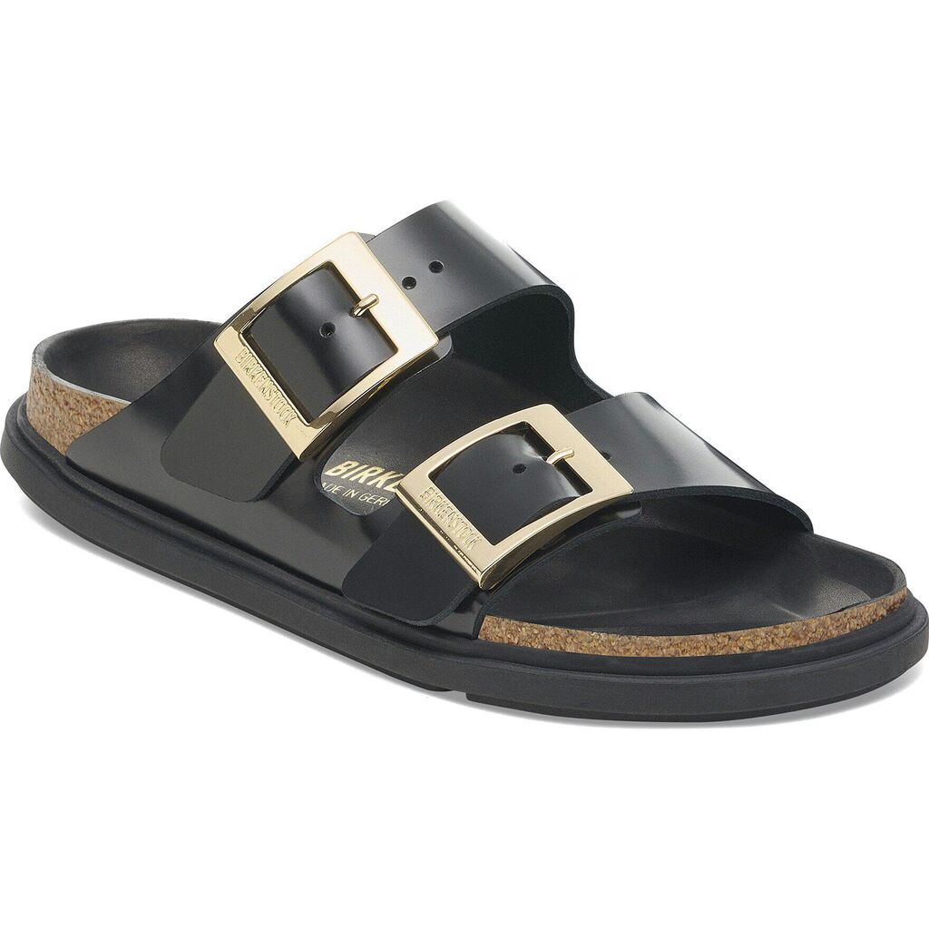 Arizona Droplet Buckle Natural Leather Black Narrow