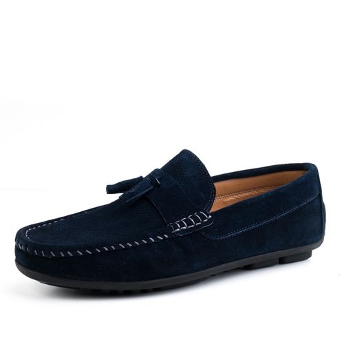 Mocassins D'urbano En Cuir Daim Avec Glands thumbnail 1