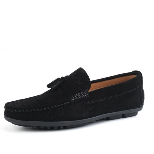 Mocassins En Cuir Daim Avec Glands