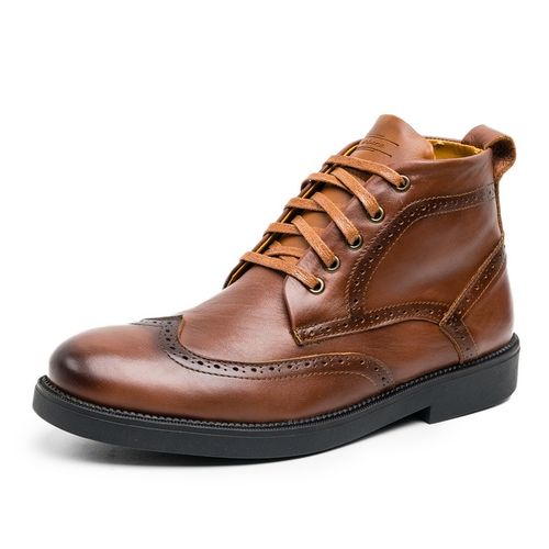 Bottines Brogue À Lacets En Cuir