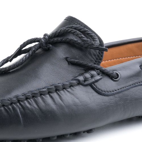 Mocassins En Cuir Avec Lacets