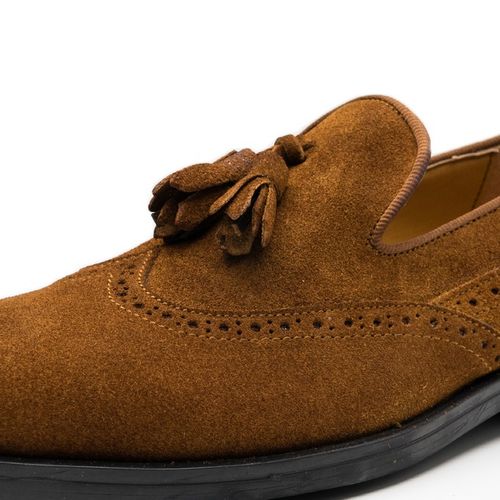 Mocassins Brogue En Cuir Daim Avec Glands