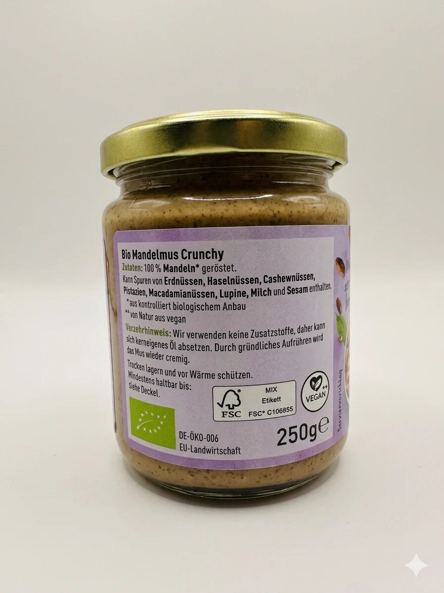 Purée D'amandes Grillées Bio Enerbio – Texture Crunchy – 100% Amandes thumbnail 3