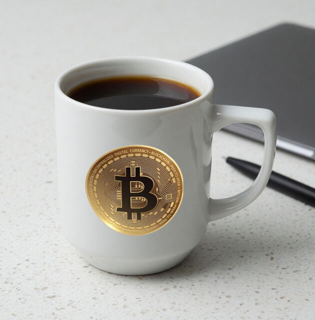 Mug Bitcoin Logo Gold Crypto
