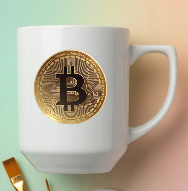 Mug Bitcoin Logo Gold Crypto
