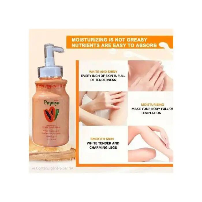 Lotion Éclaircissante - Papaye & Acide Glycolique - Hydratante - Pour Tous Types De Peau