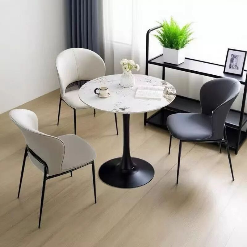 Iris Table Ronde Tulipe En Pierre Frittée 80 Cm – Chanel ( Sans Les Chaises )