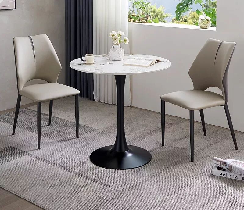 Iris Table Ronde Tulipe En Pierre Frittée 80 Cm – Chanel ( Sans Les Chaises ) thumbnail 4